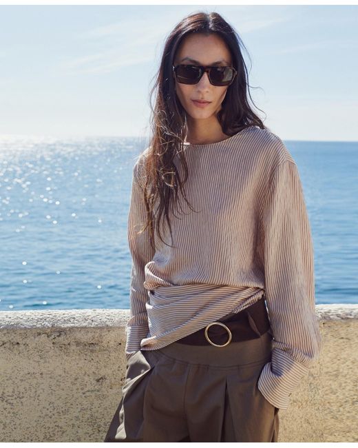 Mango Natural Knot Stripped Blouse
