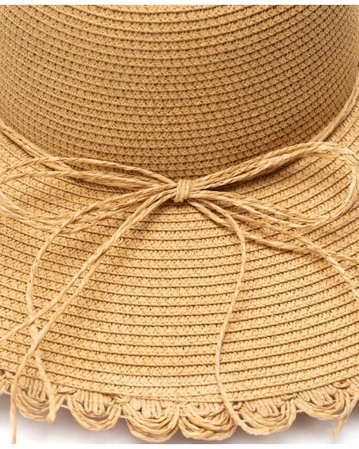 BCBGeneration Natural Lace Edge Straw Floppy Hat