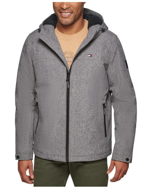 Tommy Hilfiger Gray Softshell Hooded Jacket for men