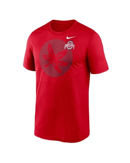 Nike Red Ohio State Buckeyes Campus Shadow Legend Performance T-shirt for men