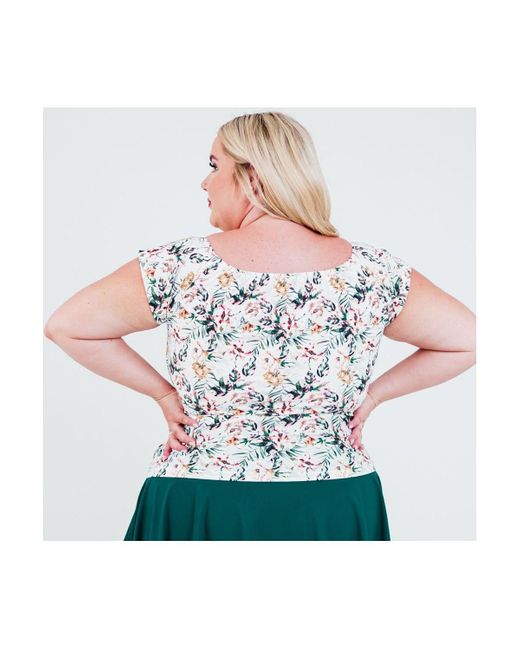 Calypsa Multicolor Plus Size Zoey Crop Swim Top