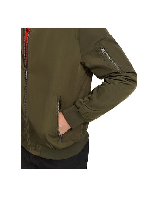 Calvin Klein Green Solid-color Zipper Flight Jacket for men