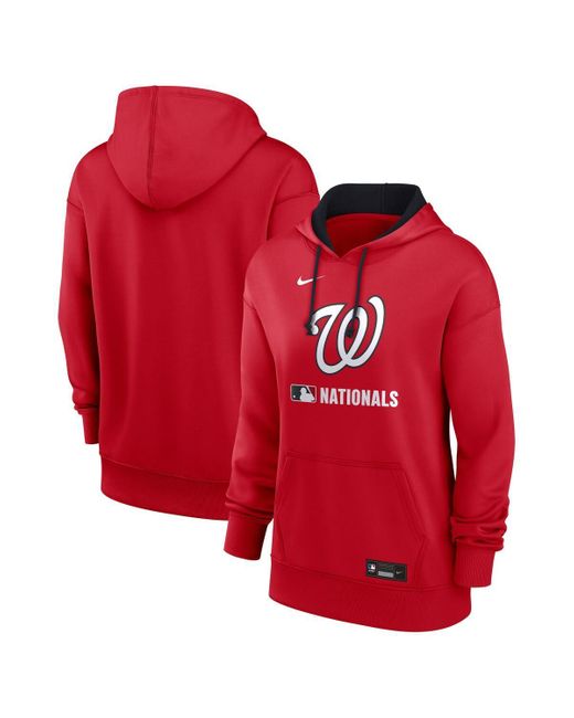 Nike Red Washington Nationals Authentic Collection Performance Pullover Hoodie
