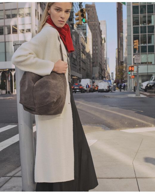 Mango Gray Knitted Long Coat