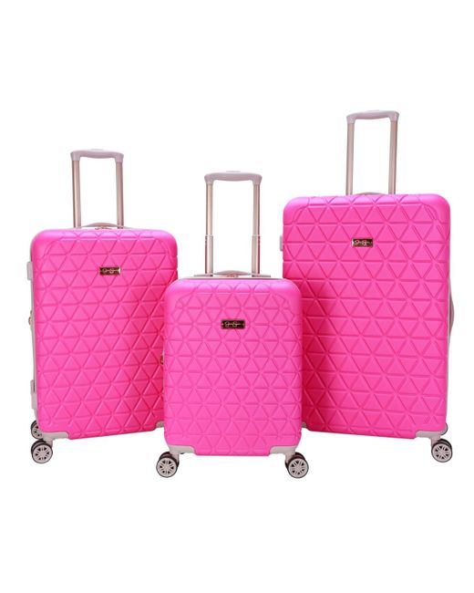 Jessica Simpson Pink Dreamer 3 Piece Hardside luggage Set