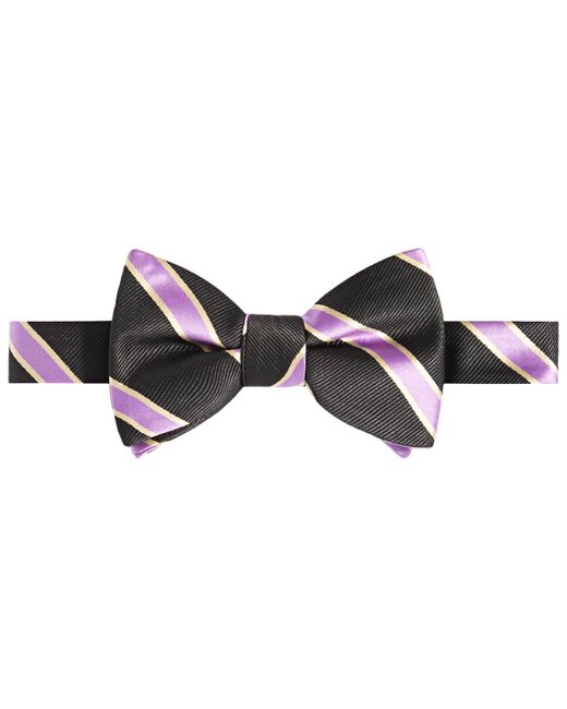Tayion Collection Brown Purple & Gold Stripe Bow Tie for men