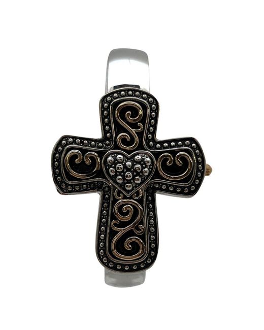 Olivia Pratt Black Cross Shape Bangle Watch