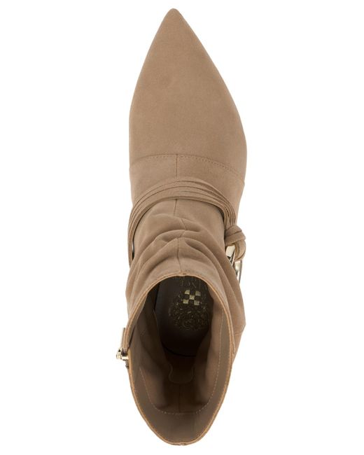 Vince Camuto Brown Kirpa Slouch Embellished Mid-heel Dress Booties