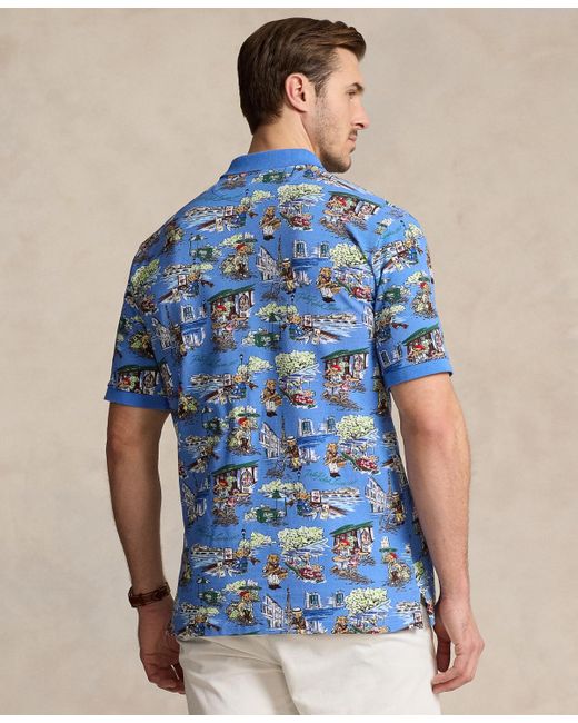 Polo Ralph Lauren Blue Big & Tall Printed Polo Shirt for men