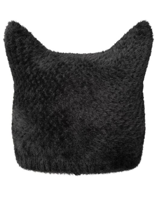 Kangol Black Faux Fur Pointed Beanie