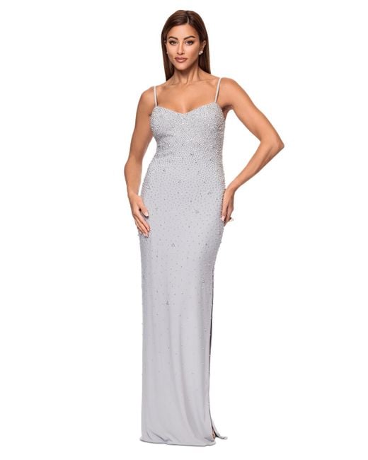 Xscape Women's White Beaded Gown