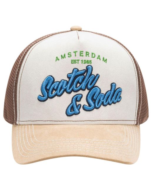 Scotch & Soda Blue Altos Adjustable Trucker Cap for men