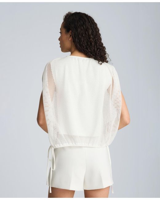 Kenneth Cole White Pull-on Crop Bubble Top