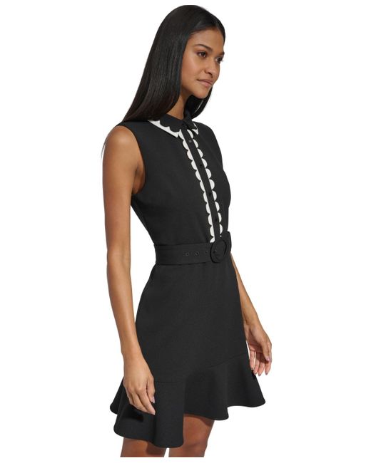 Karl Lagerfeld Black Scuba Crepe A-line Dress