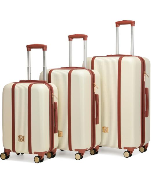 Badgley Mischka Brown Mia Expandable Retro luggage Set