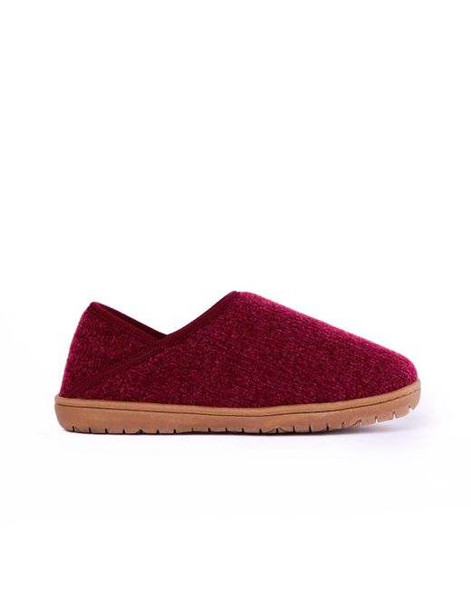 Minnetonka Red Packaway Fabric Slipper Collabsible Heel