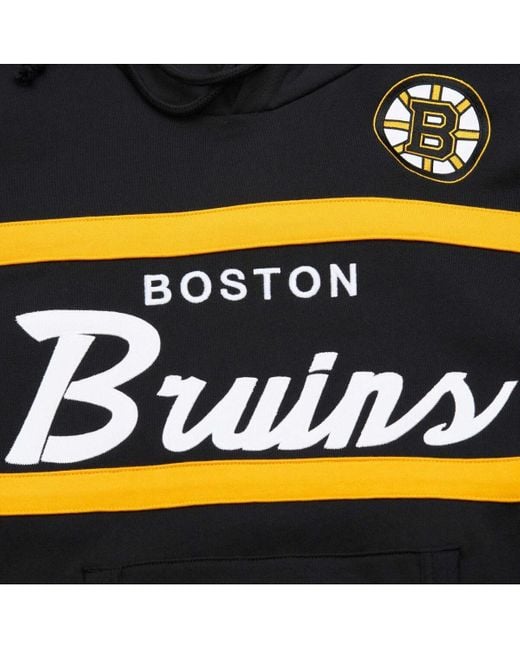 Mitchell & Ness Black Boston Bruins Head Coach Pullover Hoodie for men