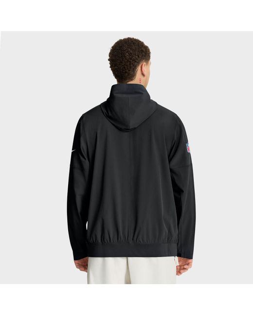 Nike Black Detroit Lions Sideline Alt Pack Anorak Half-zip Hoodie Jacket for men
