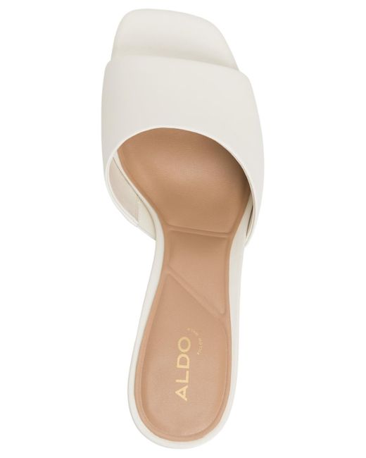 ALDO White Fiala Square-toe Sculpted Wedge Sandals