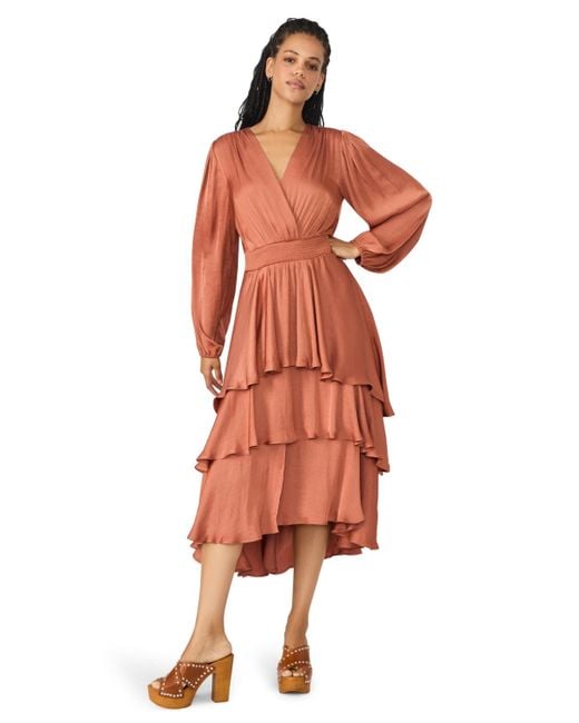 Steve Madden Bei Smocked-waist Tiered High-low Dress