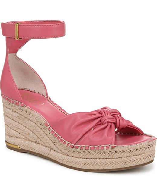Franco Sarto Pink Clementine Open Toe Espadrille Wedge Sandals