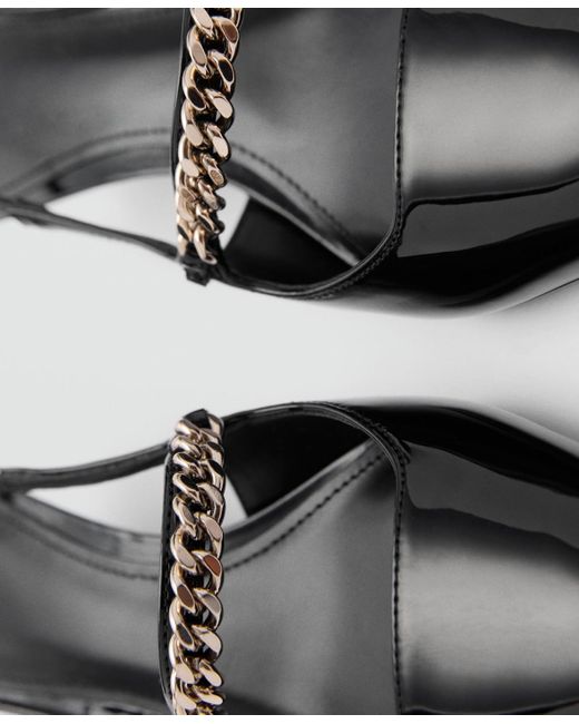 Mango Black Link Straps High-heeled Shoes