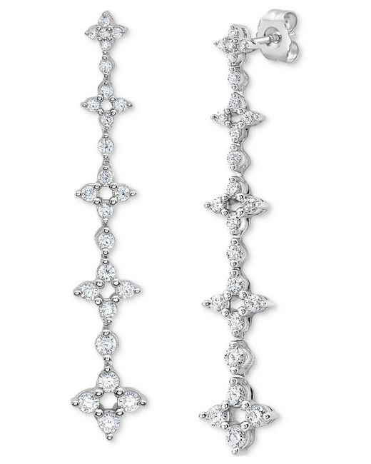 Macy's White Diamond Linear Drop Earrings (3/4 Ct. T.w.
