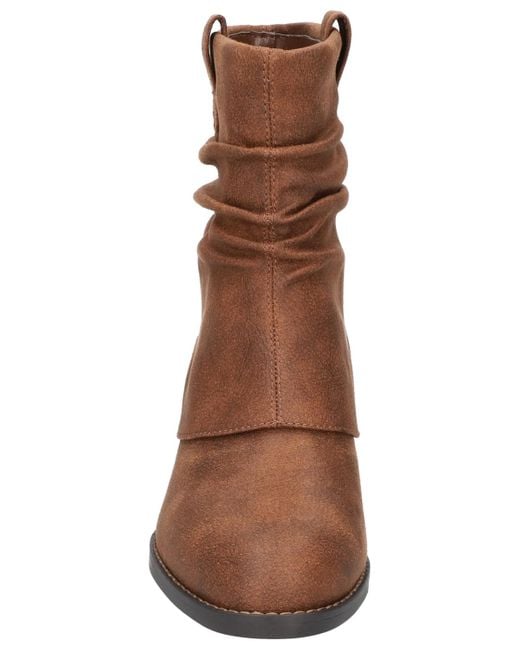 Bella Vita Brown Twyla Slouch Block Heel Ankle Boots