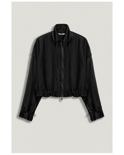 Nocturne Black Sheer Zip-front Jacket