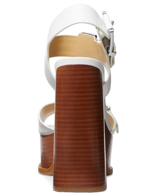 Michael Kors Brown Michael Colby Triple-buckled Platform Sandals