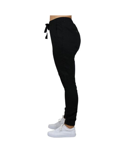 Galaxy By Harvic Black Loose Fit Basic Stretch Twill joggers