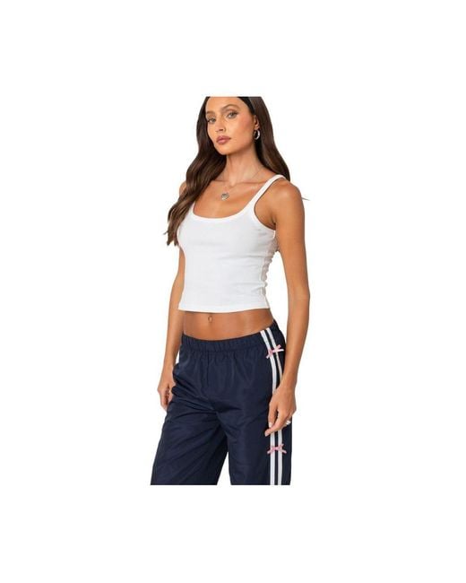 Edikted Blue Basic Babe Tank Top