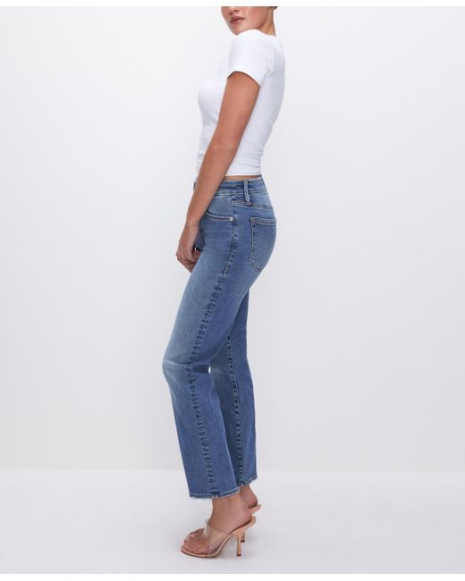 GOOD AMERICAN Blue Always Fits Good Legs Straight-leg Jeans