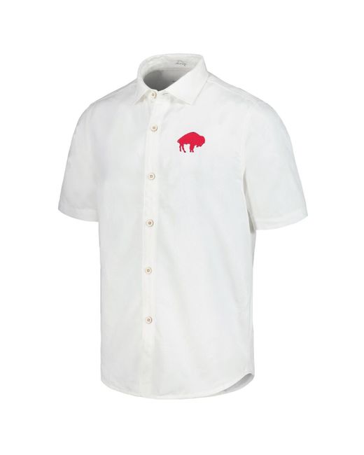 Tommy Bahama White Buffalo Bills Sport Coconut Point Palm Vista Islandzone Button-up Camp Shirt for men