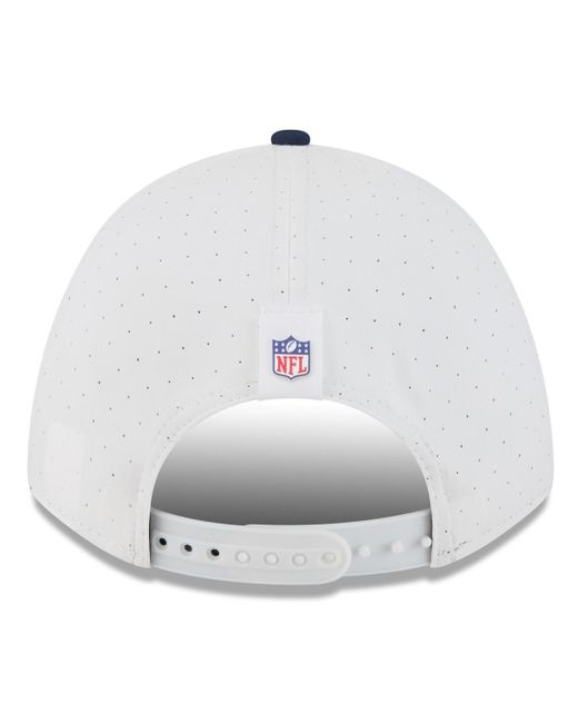 KTZ Blue White/navy New England Patriots 2025 Nfl Training Camp A-frame 9forty Adjustable Hat for men