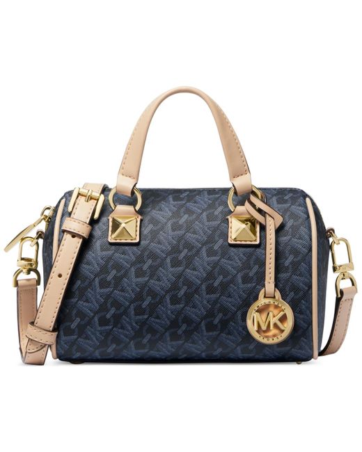 Michael Kors Michael Logo Grayson Duffel Crossbody in Blue Lyst