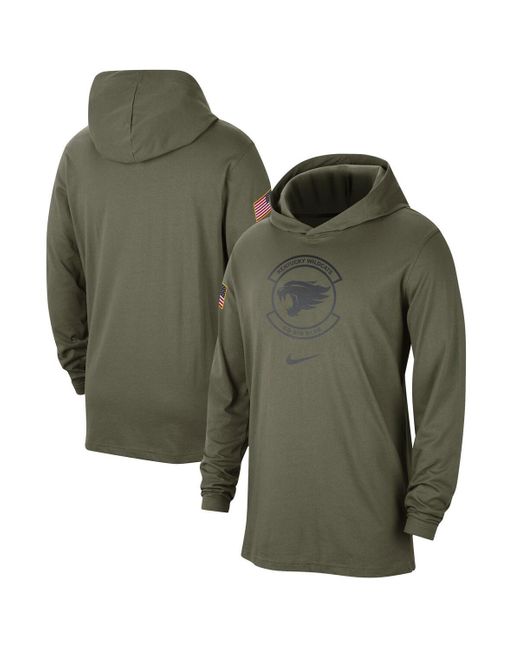 Nike Green North Carolina Tar Heels Military-inspired Pack Long Sleeve Hoodie T-shirt for men