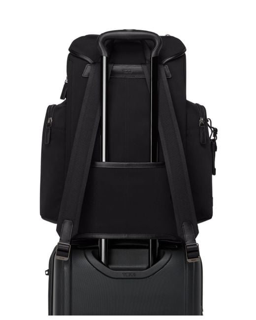 Tumi Black Harrison Griffen Flap Backpack for men