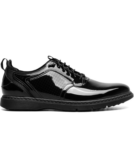 Stacy Adams Black Spyre Plain Toe Elastic Lace Shoe for men