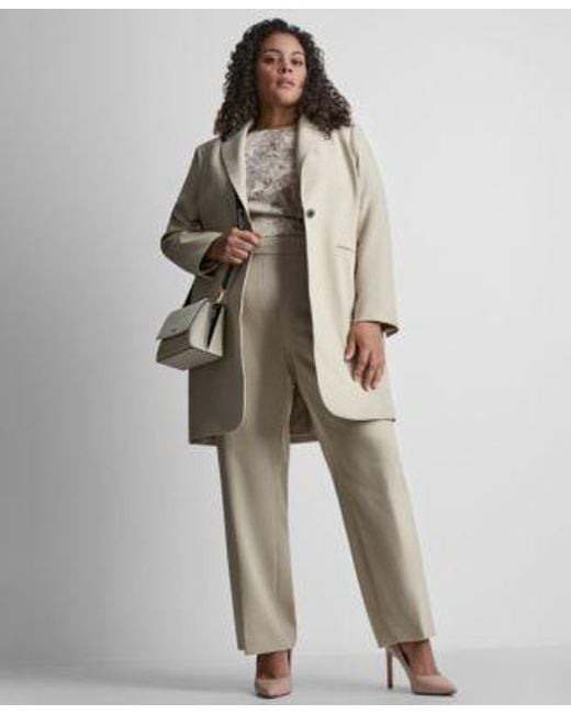 DKNY Natural One Button Topper Pull On Elastic Back Pant