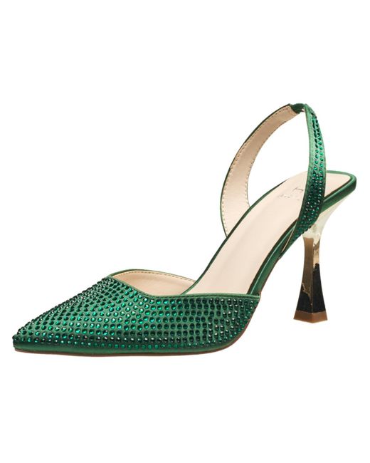 French Connection Green H Halston Hawaii Embellished Pumps