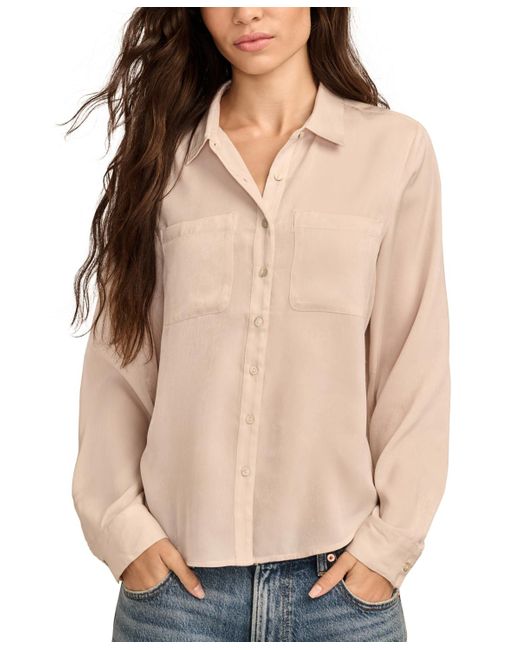 Lucky Brand Natural Hammered-satin Button-down Shirt
