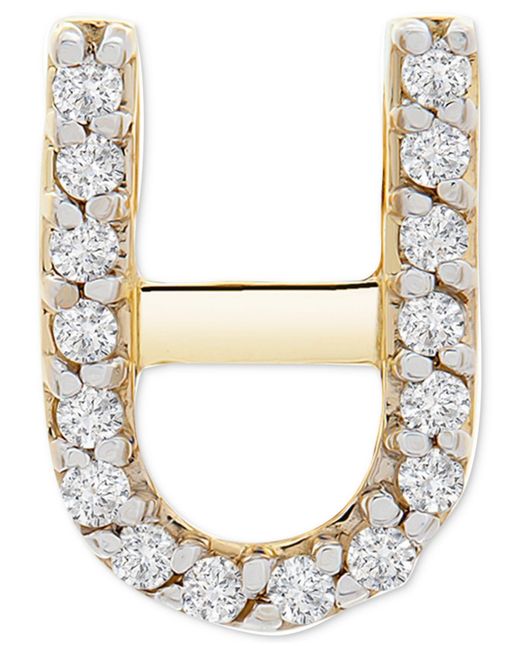 Wrapped in Love Metallic ? Diamond Initial U Single Stud Earring (1/20 Ct. T.w.) In 14k Gold, Created For Macy's