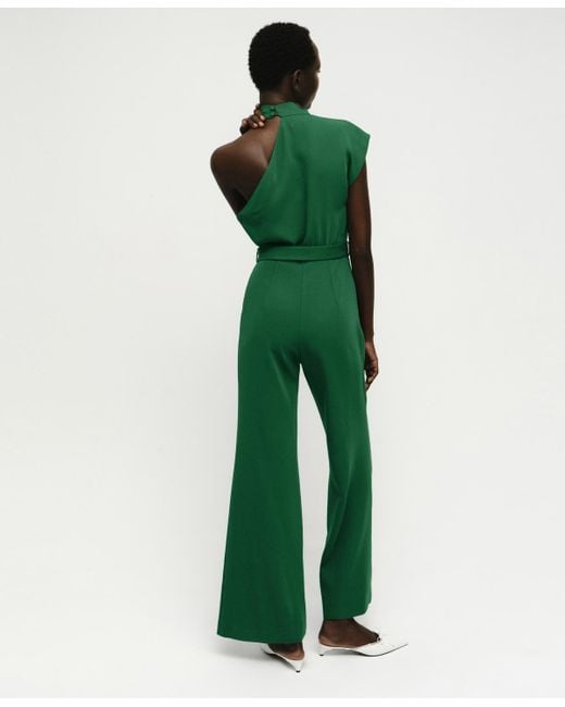 Mango Green Belted Asymmetrical Long Jumpsuit