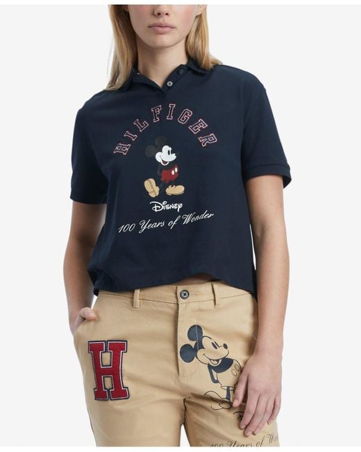 Tommy Hilfiger Th X Disney 100 Years Of Wonder Cropped Polo in Blue | Lyst