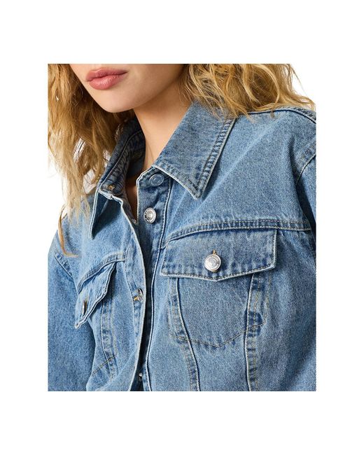 Steve Madden Blue Collared Neck Jacket