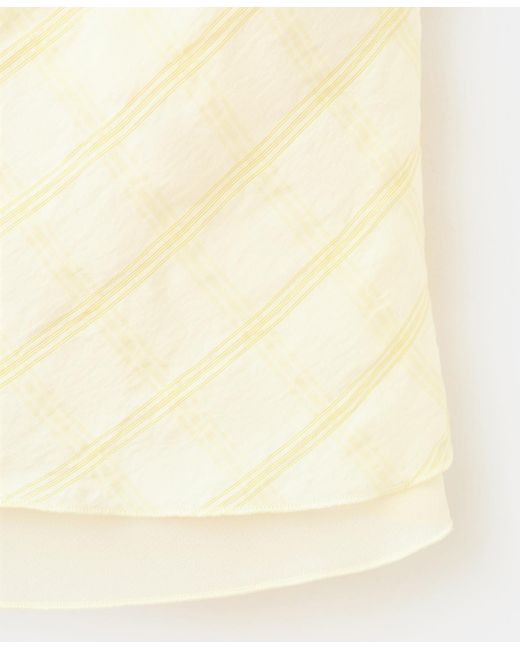 Mango White Strapless Checkered Top