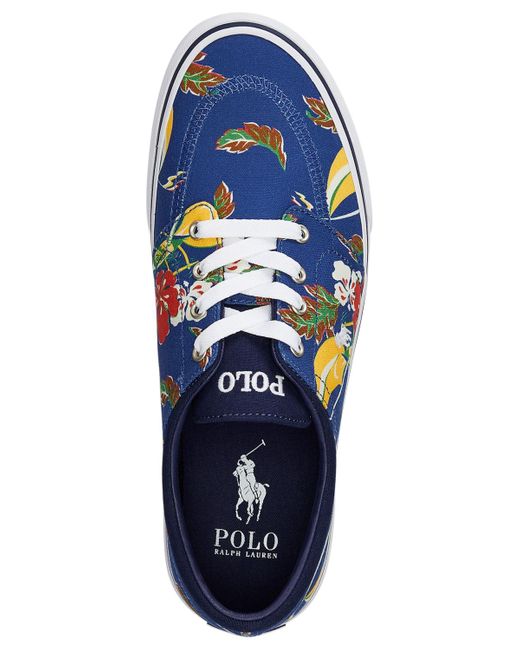 Polo Ralph Lauren Blue Faxon X Printed Tropical Canvas Sneaker for men