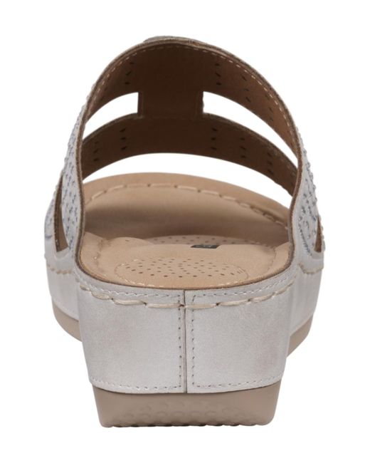 Gc Shoes White Carrie Embellished Wedge Sandals