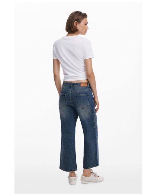 Desigual Blue Mirror Culotte Jeans